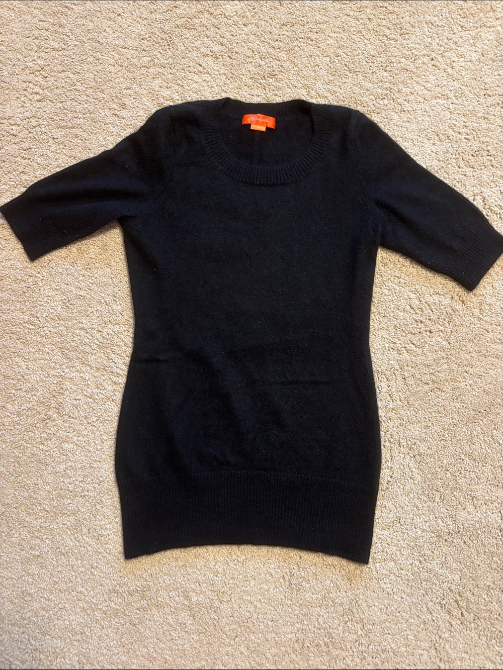 Classic Black Short-Sleeve Crewneck Sweater
